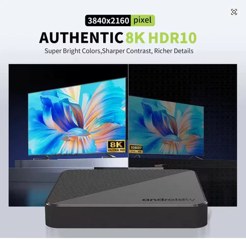 Smart TV Box Android 14 8K – Quad Core HDR10+ WiFi 6 BT5, 16 Go Multimédia