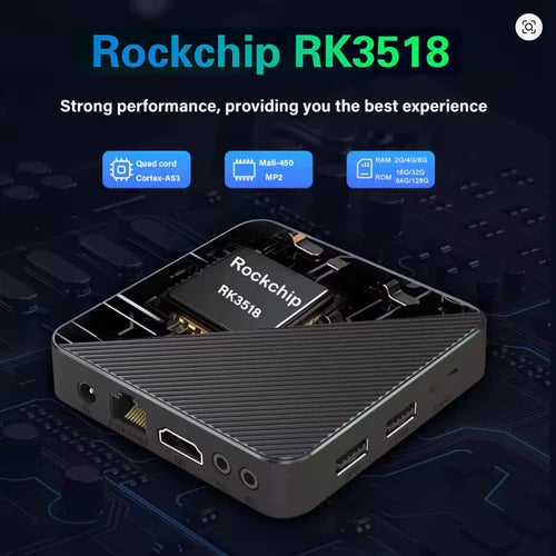 Smart TV Box Android 14 8K – Quad Core HDR10+ WiFi 6 BT5, 16 Go Multimédia